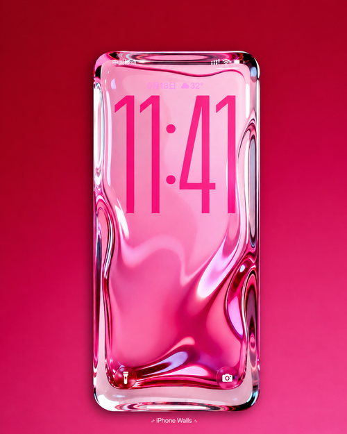 Glossy Pink Liquid Glass Wallpapers
