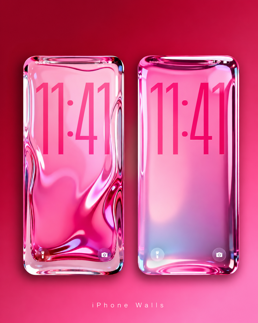 Glossy Pink Liquid Glass Wallpapers