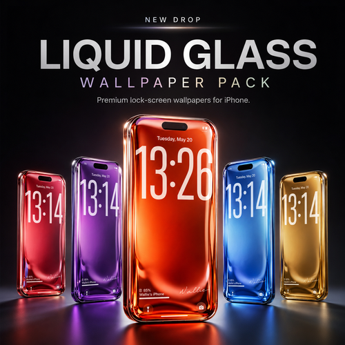 On Sale: All 20 Liquid Glass Wallpaper Pack – Ultimate Bundle