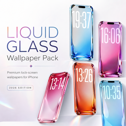All 20 Liquid Glass Wallpaper Pack – Ultimate Bundle